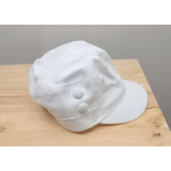 Minicci White cabbie hat, elastic back - Picture 3 of 7